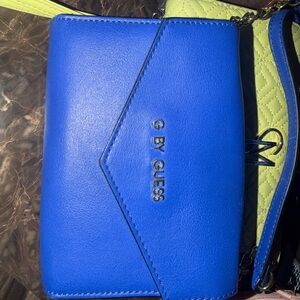 G by Guess Blue and Lime Green Crossbody Bag